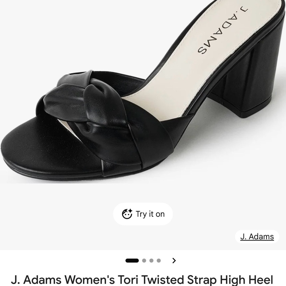 Adams Women's Black Twisted Strap Heeled Sandals